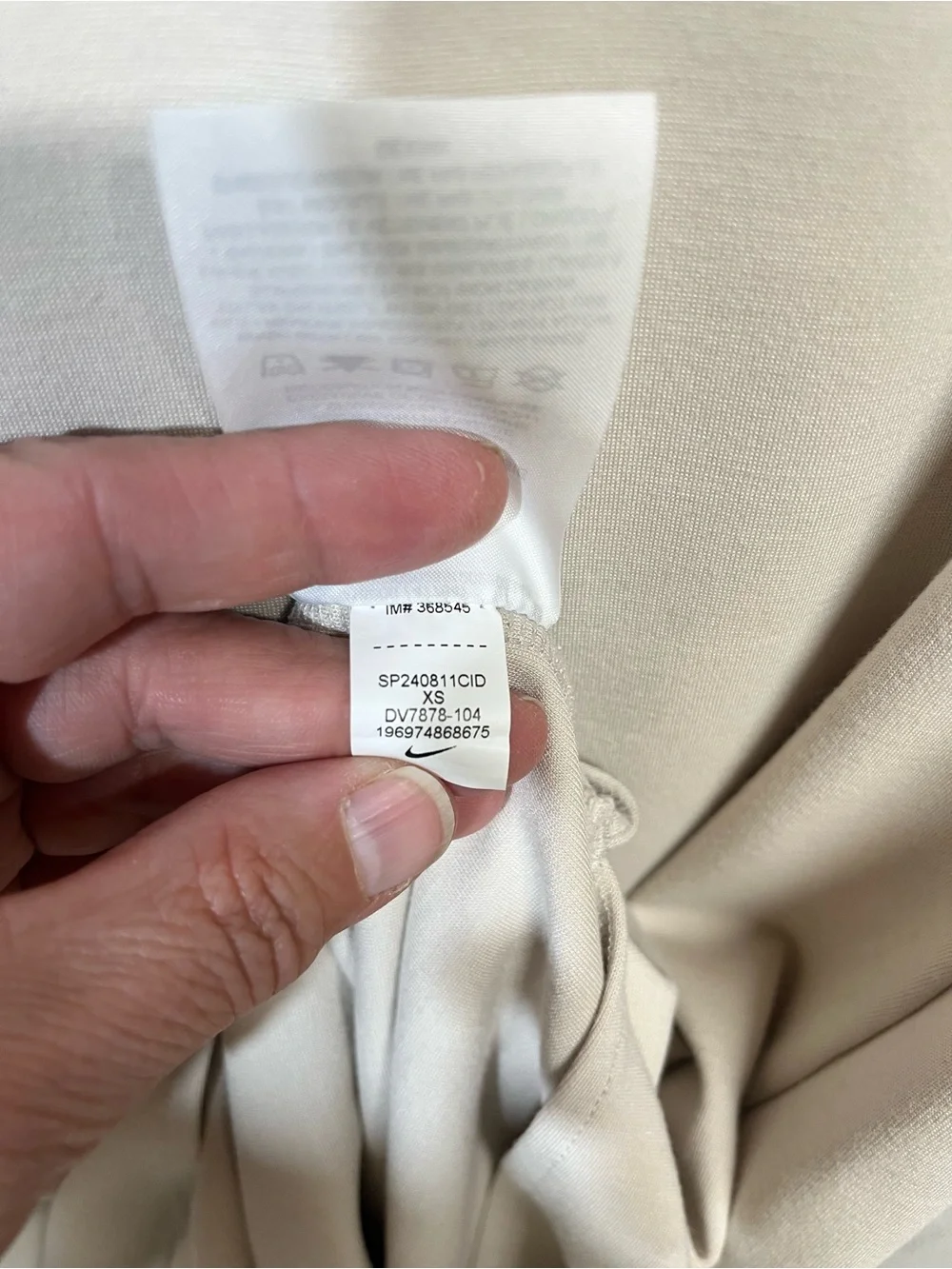 XS Nike Women's Cream/Oatmeal Short-Sleeve Midi Bodycon Dress